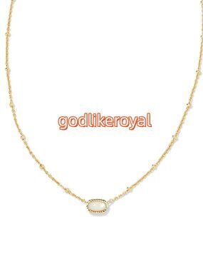 Mini Elisa Gold Satellite Short Pendant Necklace in Ivory Mother-of-Pearl